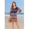 thumbnail image 5 of Zeagoo Vocation Women Casual Summer Dress Boho V Neck 2025 Long Sleeve Short Babydoll Floral Print Flowy Beach Dresses, 5 of 9