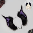 thumbnail image 2 of Hfppkn Plush Bat Ears Headband Gothic Wing Hair Hoop Accessories Purple, 2 of 7