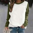 thumbnail image 2 of KIHOUT Spring Winter Womens Tops Fashion Long Sleeve Round Neck Solid Color Block Blouse Causal Pullover Tops, 2 of 6
