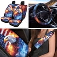 thumbnail image 2 of Jeiento 12pcs Car Seat Covers Full Set Auto Interior Sets Eagle Auto Steering Wheel Seatbelt Cover Coasters Armrest Pad American Flag Keychains Gifts for Women Men, 2 of 7
