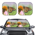 thumbnail image 2 of Honeii A monarch butterfly Print Foldable Car Sun Shade for Windshield, 2-Piece UV Protection Shade, Protects Car Interior, Ideal for Cars, Trucks, SUVs-Large, 2 of 6