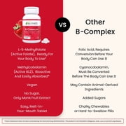 EZ Melts Dissolvable B-Complex - Vitamin B Complex - Provides Energy Metabolism & Heart Health Support - With Methylated B12 & Folate - Non-GMO & Vegan - Strawberry Swirl - 60 Tablets (60 Servings)