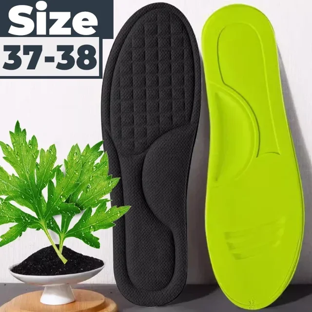 Plantillas deportivas para hombre y mujer, zapatos de masaje 5D, desodorante suave, transpirable, cojín absorbente de golpes, plantillas para correr,