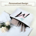 thumbnail image 3 of Unique Bargains Personalized Makeup Bag M Letter Purse Small Cosmetic Bag Zipper Monogrammed Makeup Bag Pouch White, 3 of 7