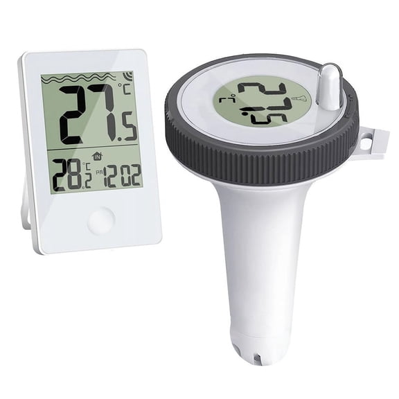 Swimming Pool Thermometer Floating Easy Read, Digital Pool Thermometer for Swimming Pools,,Small Ponds,Aquariums,1 * pool thermometer 1 * Digital Display 1 * English instruction manual,White