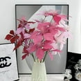 thumbnail image 3 of Nvzi Paquete de 3 flores artificiales de Pascua de 7 cabezas para Navidad, ramos de flores de Pascua de imitación,arreglos de flores de Pascua para decoración navideña, color rosa, 3 of 5