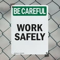 thumbnail image 5 of (2 Pack) Work Safely OSHA Be Careful Sign 7 Inch X 10 Inch Plastic Sign, Weather Resistant, UV Protected for Workplace, Business, and Construction Site, Made in the USA, 5 of 8