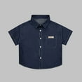 thumbnail image 2 of Fancifize Boys'Short Sleeve Button Down Casual Denim Shirt Kids Lightweight Denim Western Tops Ages 1-15Y, 2 of 6