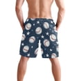 thumbnail image 3 of Men's Beach Shorts Quick Dry Shorts for Summer Pool and Casual Wear Baseball Stars Pattern, 3 of 7