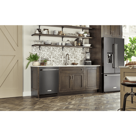 KitchenAid - Top Control Built-In Dishwasher with Stainless Steel Tub, FreeFlex Third Rack, 44dBA - Black Stainless Steel