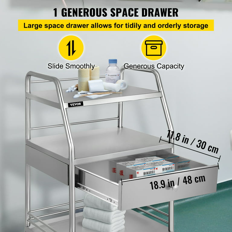 VEVOR 32.76-in-Drawer Shelf Utility Cart in the Utility Carts