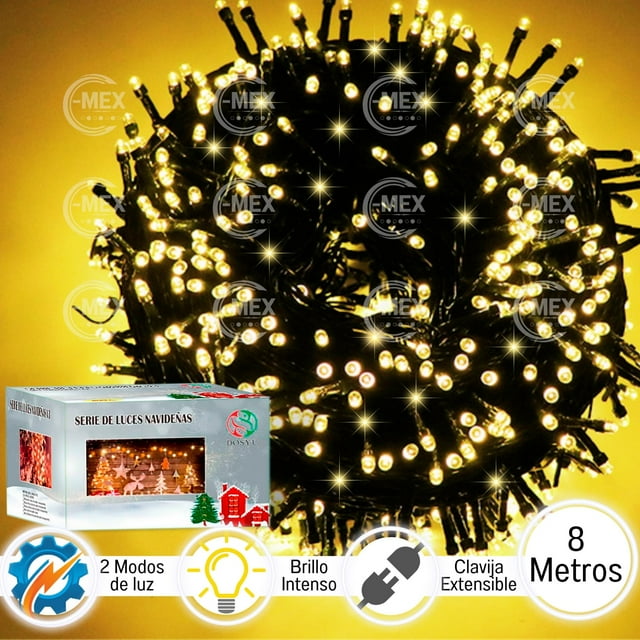 Luces navideñas DOSYU 8 Metros 500 LEDs Blanco CÁLIDO