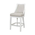thumbnail image 3 of 26" Gray And White Faux Leather And Solid Wood Counter Height Swivel Bar Chair, 3 of 3
