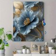thumbnail image 4 of Qisvanset Blue Gold Flower Artwork Canvas Art 15.75x11.81 Inches, 4 of 8