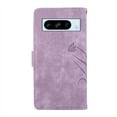 thumbnail image 7 of Nalacover Slim Wallet Case for Google Pixel 8 Pro, for Women Men, Embossed Pattern PU Leather Shockproof Magnetic Clasp Credit Card Slots Flip Kickstand Phone Case+Wrist Strap,Purple, 7 of 7