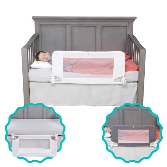 Hiccapop Barandilla convertible para cuna para niños pequeños, protector de riel para cuna, riel para cama para cuna, protector de riel para cama de bebé con seguridad de anclaje reforzado