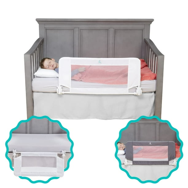 Hiccapop Barandilla convertible para cuna para niños pequeños, protector de riel para cuna, riel para cama para cuna, protector de riel para cama de bebé con seguridad de anclaje reforzado
