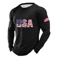 thumbnail image 3 of Tshirts Shirts for Men Long Sleeve Crewneck Letter Print Comfortable Casual Funny Graphic Men Shirts, 3 of 5