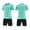 Green, variant on Mens Soccer Outfit 2 Piece V Neck Quick Dry Breathable Short Sleeve Shirt and Shorts Football Training Athletic Set Blue Size S