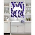 thumbnail image 3 of Purple White Moire Swag Kitchen Curtains Sets for Windows 24 Inch Length, Modern Abstract Art Elegant Short Window Curtain Panels Swags Valances and Tiers 3 Piece Set for Cafe/Dining Room, 3 of 5