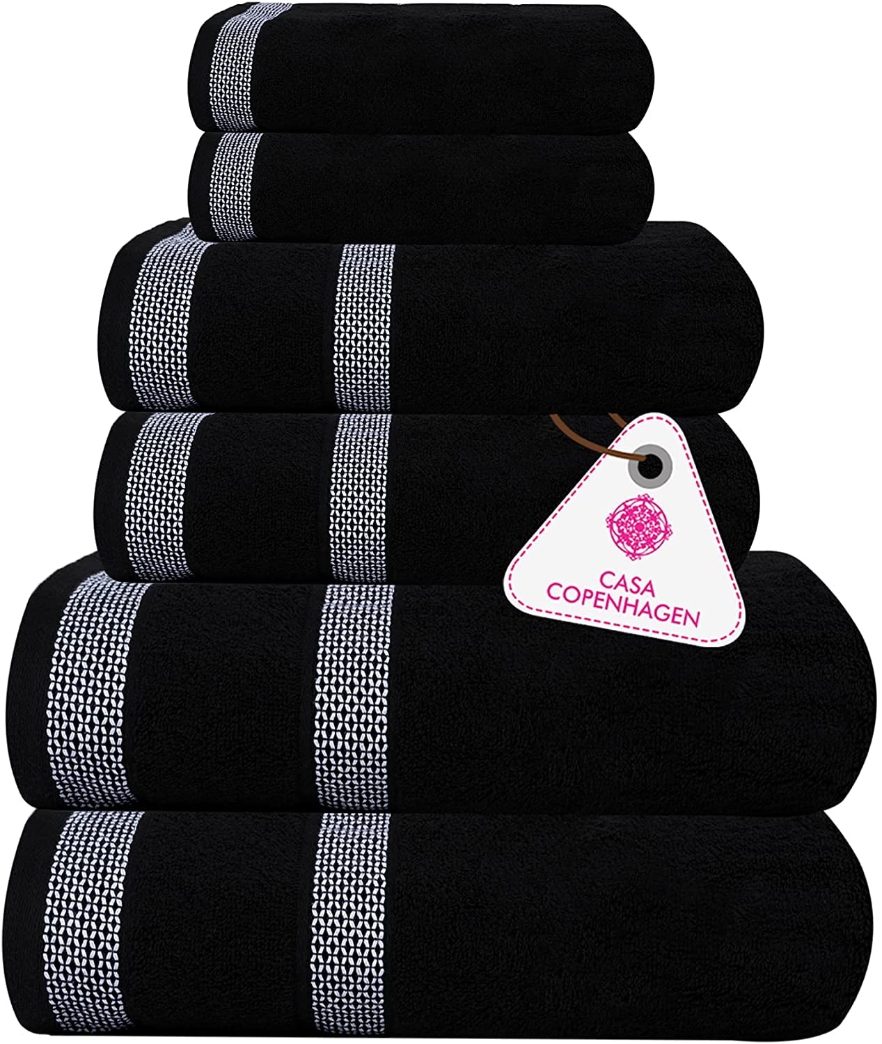 600 GSM Premium Cotton 6 Piece Hand Towel Set Lime Green Casa Copenhagen Solitaire Luxury Hotel & Spa Quality 