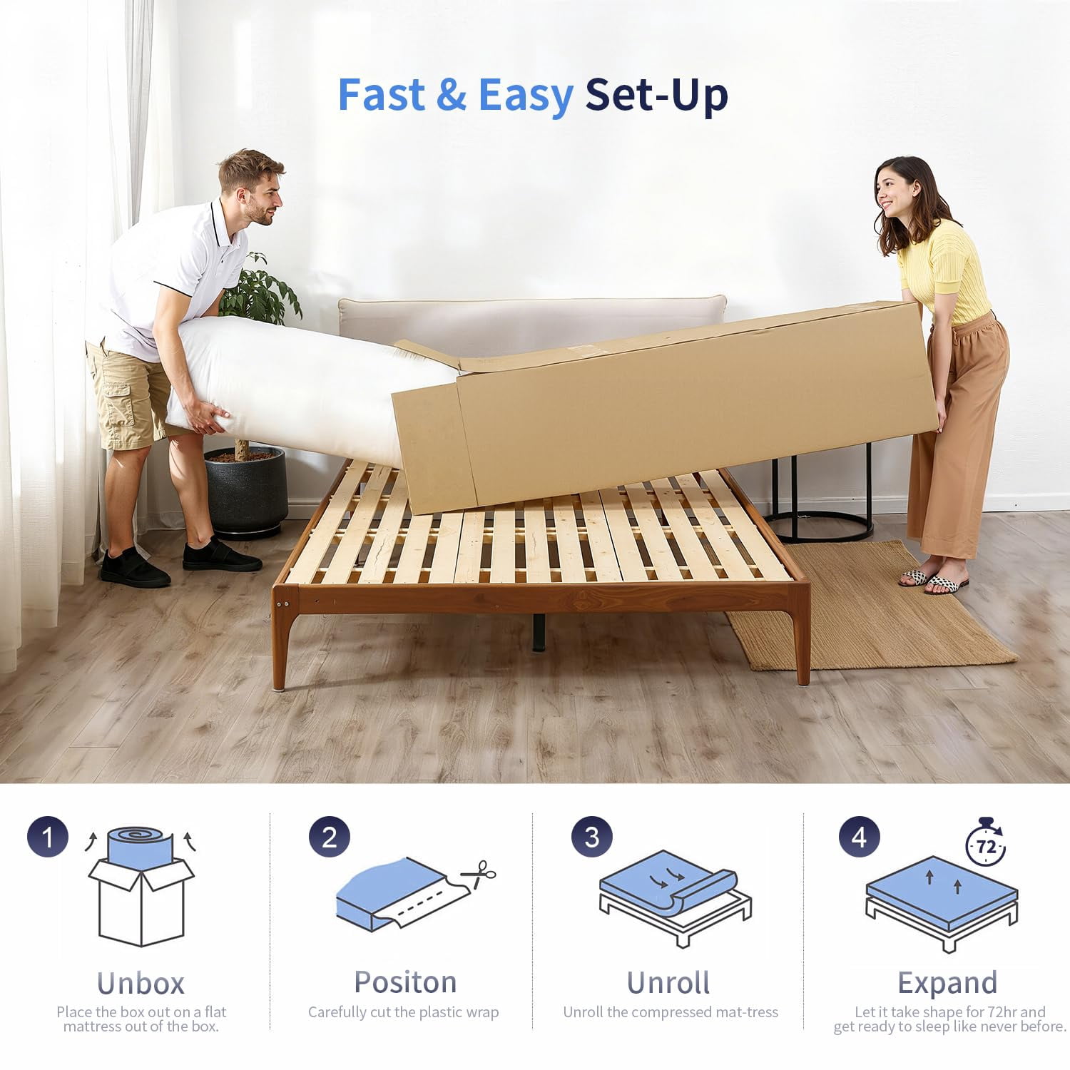 BORGEBY Twin Mattress 6 inch Gel Memory Foam Mattress Medium Firm Mattresses with Removable Washable Cover