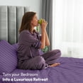 thumbnail image 3 of Lux Decor Collection 3 Piece Deep Pocket Bedroom Bed Sheet Set - Twin Sheets, Purple, 3 of 9