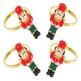 thumbnail image 2 of FELTECHELECTR 4 hebillas para servilletas de cascanueces para fiestas navideñas, anillos para servilletas de mesa de comedor, 2 of 4