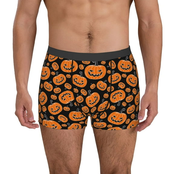 Naloa Halloween Pumpkins Mens Underwear - Boxers for Men, Mens Boxer Briefs, Classic Briefs for Men-Small