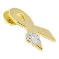 thumbnail image 2 of PinMart's Animal Abuse Adoption Foster Awareness Ribbon Paw Print Lapel Pin, 2 of 3