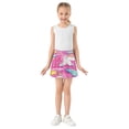 thumbnail image 3 of Girls' Skorts Elastic Waist Skorts with Inner Shorts Athletic Workout Shorts Skirts Unicorns and Clouds X-Small, 3 of 9