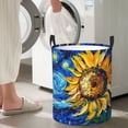 thumbnail image 4 of Laundry Basket, vintage Starry Sunflower Laundry Hamper Waterproof Laundry Bag Clothes Hamper Laundry Bin with Handles for Bedroom, Living Room, Kids Room, 4 of 6
