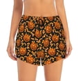 thumbnail image 2 of Balery Quirky Corn Pumpkin Pattern Women's Running Shorts with Liner 2 Pockets Elastic Workout Athletic Gym Yoga Shorts-Small, 2 of 7
