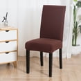 thumbnail image 6 of Chair Covers for Dining Room, Stretch Dining Chair Covers Removable Chair Protector Covers for Dining Room, Hotel, Ceremony (Brown, 6 Pack), 6 of 11