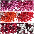 thumbnail image 2 of Diamantes de imitación de cristal de la serie all red, tamaño ss3-ss30, no fijación en caliente, Strass plano, costura y tela, decoración artística para uñas, 2 of 4