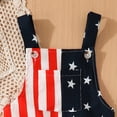 thumbnail image 4 of Faraee My First 4th of July Outfit Toddler Boy USA Flag Embroidery Jumpsuit Sleeveless Rompers Newborn Cute Overall Playsuit Clothes (4-5 T,Red), 4 of 7