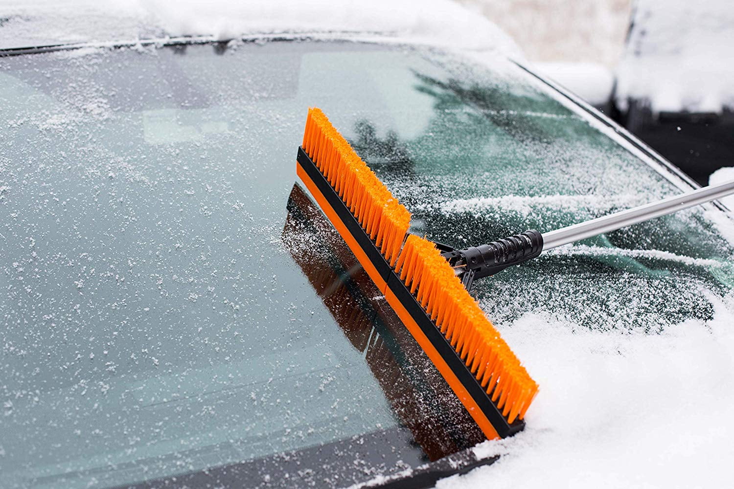 BirdRock Home Snow Moover 46" Extendable Snow Brush with Squeegee & Ice Scraper | Foam Grip | T-Shape Auto Snow Brush | Auto Ice Scraper | Car Truck SUV