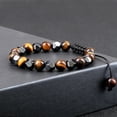 thumbnail image 2 of Men Irregular Hematite Beads Bracelet Charm Women 4 6 8MM Natural Lava Tiger Eye Bead Couple Bracelet Fashion Friendship Jewelry, 2 of 6