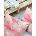 thumbnail image 3 of Outdoor Waterproof Pillow Covers Pack of 2, Summer Light Pink Seashell Decorative Throw Pillowcases Cushion Covers for Garden Patio Tent Sofa Couch, 20x20 inch, 3 of 8