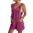 thumbnail image 2 of Polyester Pure Salopettes Léger Cool Style Pantalon Jambe Droite en Vrac Tous Match Combinaison, 2 of 5