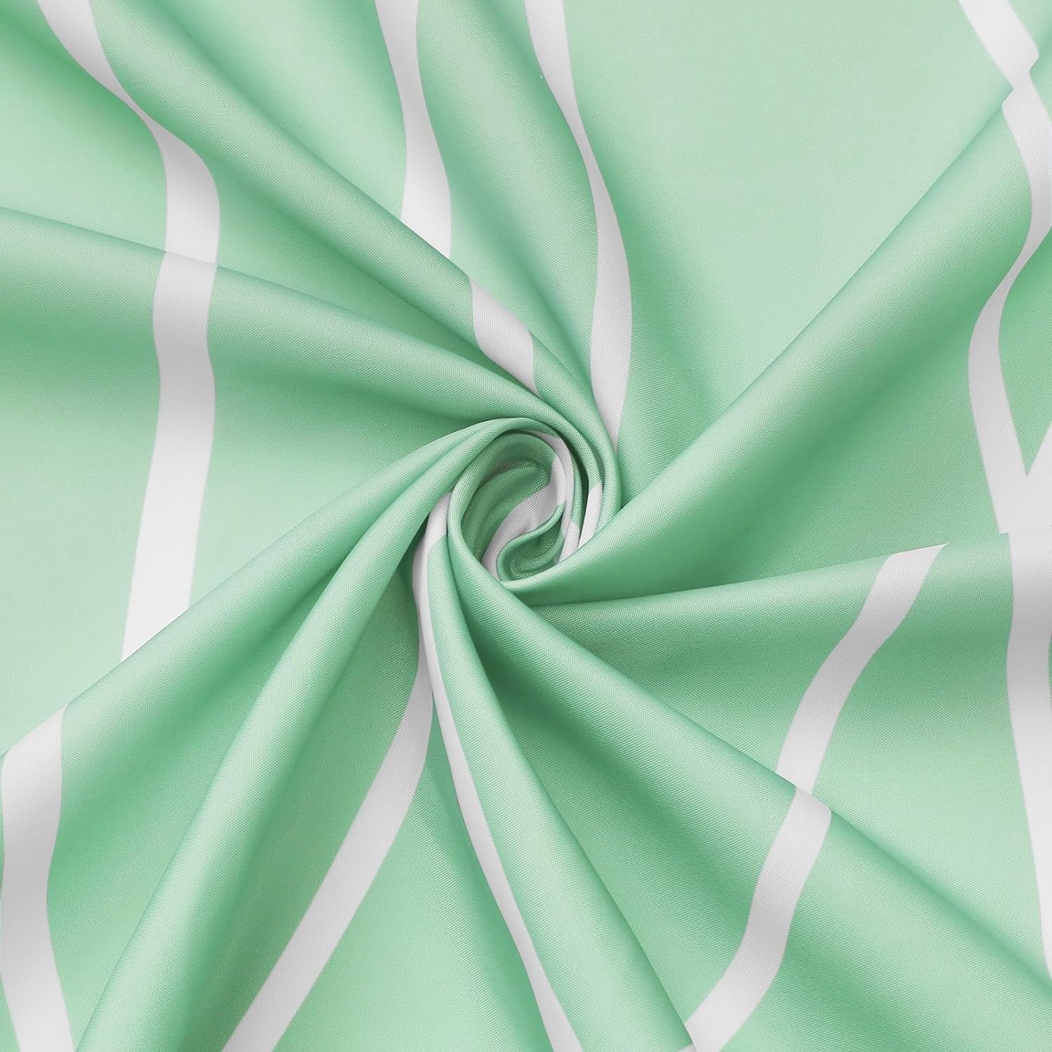 Abstract Striped Shower Curtain, Modern Minimalist Waterproof Fabric Shower Curtain Set with Hooks 72" x 72" - Mint Green
