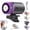 Purple+Black, variant on Car Clip on Air Conditioner Fan – USB rechargeable fan with powerful semiconductor cooling, lightweight and portable for cars, beaches, or umbrellas.