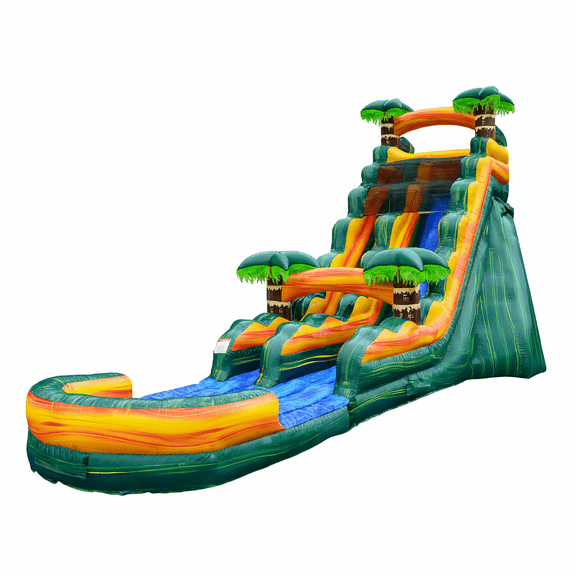 JumpOrange 19FT Cali Palms Commercial Grade Water Slide Inflatable with Detachable Pool for Kids and Adults with Blower