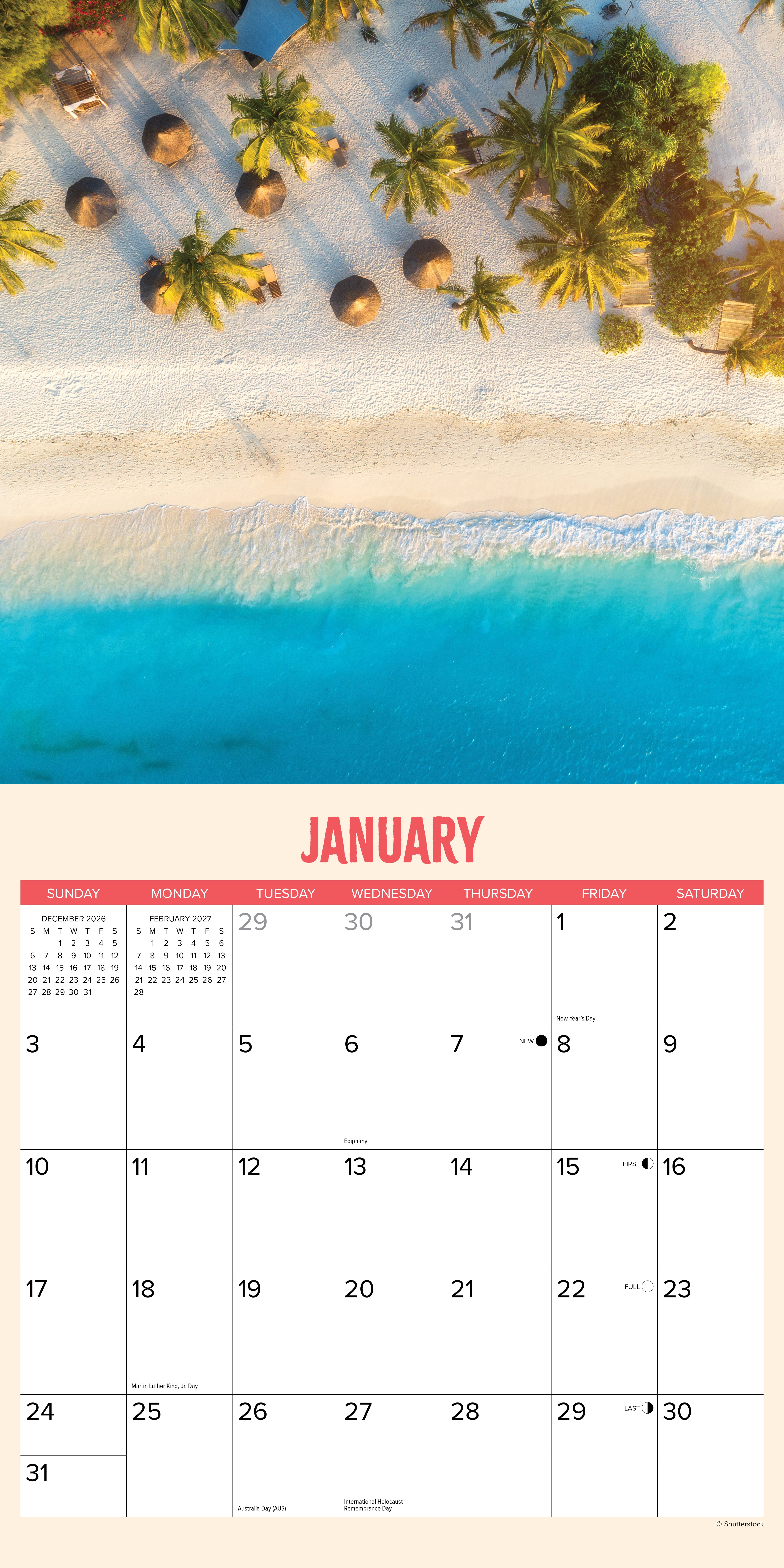 Willow Creek Press, Tropic Like It’s Hot 2027 Wall Calendar