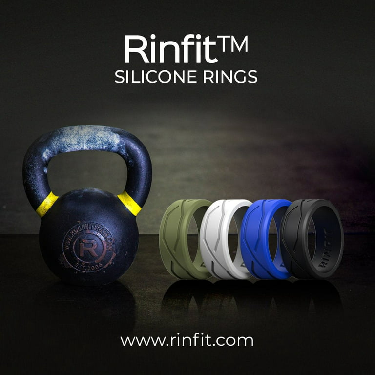 Rinfit Silicone Rings for Women & Men; Silicone Wedding Bands Women or Men;  Couple Sets; Rubber Wedding Rings for Women & Men; Great for Sports, Yoga