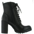 thumbnail image 2 of Soda Women's Malia Faux Leather Lace Up Chunky Ankle Boot, 2 of 4
