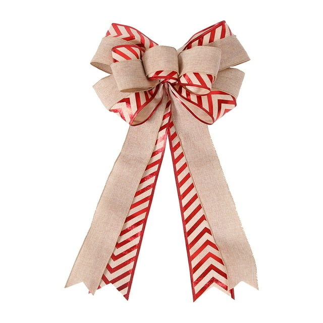 EGNMCR Bows & Ribbons, Ribbons for Crafts Christmas Large Bow Double-layer Linen Bow Christmas Tree Decoration Bow Holiday Pendant