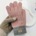 thumbnail image 5 of Alpaca wool knitted touch screen gloves women's autumn and winter warm outdoor anti-freezing fleece-lined thickened full finger gloves, 5 of 6