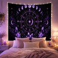 thumbnail image 2 of Purple Crystals & Zodiac Wheel Against Nebula Background, Mystical Celestial for Space Lovers, Witchy Wall Art, Halloween Gift Tapestry Wall Hanging for Bedroom and Living Room, 2 of 7