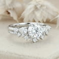 thumbnail image 3 of Elise Jewel 14K White Gold Plated Rings - 1.9 Ct Round Cut Lab Created Diamond Ring - Engagement Ring Bridal Set Anniversary Gifts - Cluster Diamond Wedding Silver Rings - Valentine Proposal Rings, 3 of 5